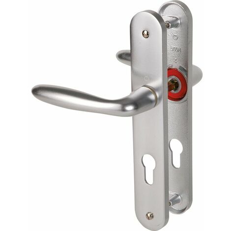 Hoppe – Poignée de porte d'entrée Verona – Gris argent – Clé I – Entraxe 195 mm – Épaisseur 40 mm – Pour portes sécurisées