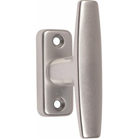 Hoppe Et Cie – Bouton sur rosace en aluminium argent – Fixation visible – Tige carrée 7 x 60 mm – Hauteur plaque 60 mm – Longueur poignée 89 mm