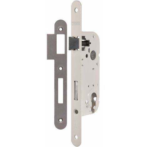 Thirard – Serrure à larder acier blanc à fouillot – Clé I – Axe 40 mm – Entraxe 200 mm – Compatible cylindres européens