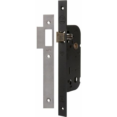 Thirard – Serrure à larder noire 40mm – Bec de cane – Pour portes de chambre – Acier laqué – Installation à mortaise