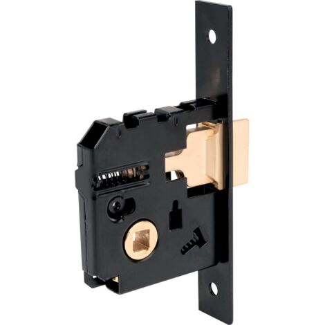 JPM – Serrure monopoint à larder noire compacte – Saillie pêne 11mm – Fouillot carré 7mm – Têtière 125x20mm – Coffre 65x60,3x13mm – Axe 40mm