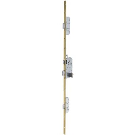 Vachette – Serrure multipoint en applique bronze gauche – Clé I – Axe 50 mm – 3 points de verrouillage – Pour portes de chambre