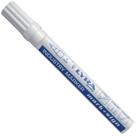 Marqueur peinture blanc 2-4mm – Encre pigmentée résistante à la lumière – Séchage rapide – Pour surfaces lisses et poreuses – P-Pro