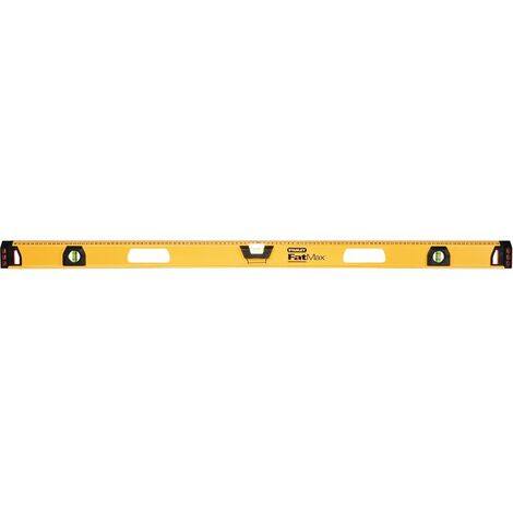 Stanley – Niveau à bulle I Beam 120 cm en aluminium – Précision +/- 0,5 mm/m – Fiole MaxEdge pour visibilité – Embouts de protection