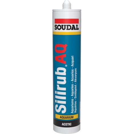 Colle silicone transparent spécial aquarium - Silirub aq - Soudal - Cartouche de 310 ml