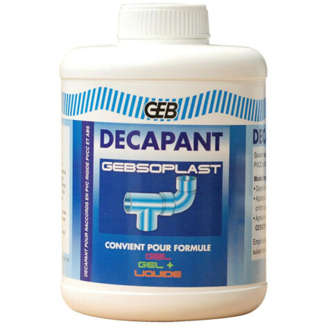 GEB – Décapant PVC 1 L – Solvant incolore pour nettoyage raccords PVC, PVCC et ABS – Améliore le collage – Agréé CSTB