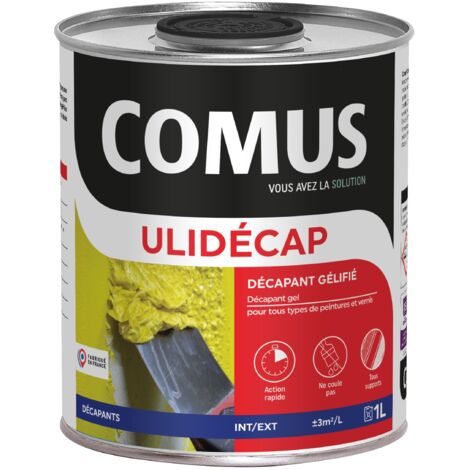 Comus – Décapant en gel pour peinture 1 L – Formule gélifiée sans noircir bois – Compatible béton, métal, PVC, verre – Action rapide 5-20 min