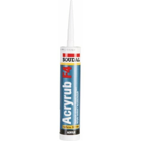 Mastic acrylique blanc - Acryrub F4 - Soudal - 300 ml