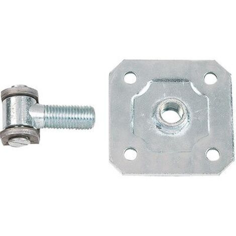 Torbel – Gond réglable à platine pour portail – Acier zingué – Capacité de charge 300 kg – Dimensions platine 120x120 mm – Longueur 90 mm - A312074