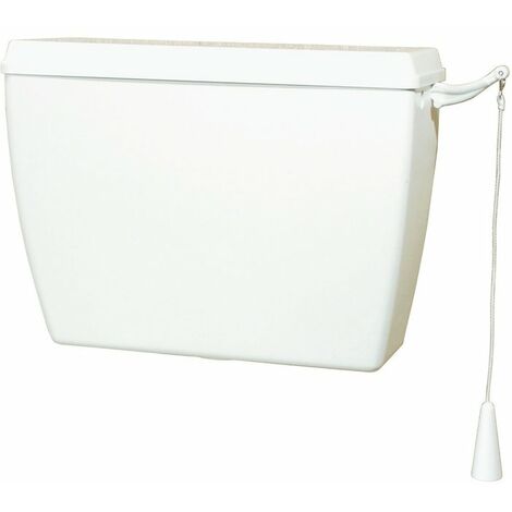 Regiplast – Réservoir de chasse d'eau haut 300mm – Plastique non isolé – Débit simple 9L – Alimentation droite ou gauche – Robinet flotteur 3/8”