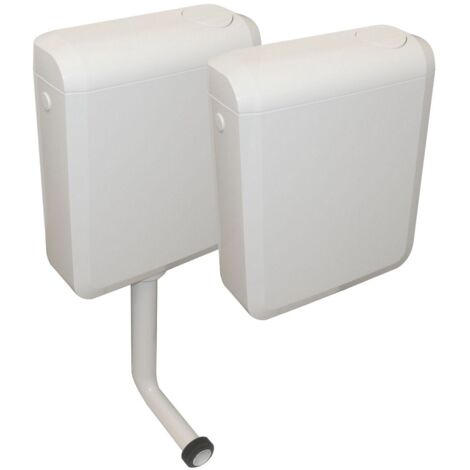 Regiplast – Réservoir de chasse d'eau attenant ou semi-bas – Blanc – Isolé contre condensation – Commande mécanique double débit – Dimensions 415x340x137mm (1/10)