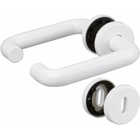 Poignée de porte sur rosace blanc - Clé L - Paris - Hoppe et cie