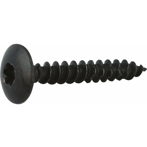 Vis penture - Viswood - Tête cylindrique bombée - TX - Acier zingué noir - 6 x 30 mm - Boîte de 200