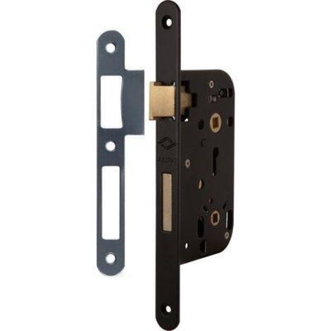 Serrure à larder pêne demi-tour et pêne dormant à condamnation axe 50 mm Têtière bouts ronds noire main droite - 260 000 - ASSA ABLOY FRANCE JPM