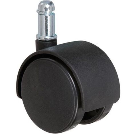 Roulette jumelée 50 kg – Hauteur 57 mm – Tige lisse 11 x 22 mm – Pour sols durs et terrains accidentés – Caujolle