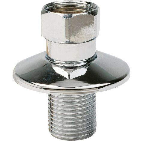 Comap – Raccord droit laiton 3/8' mâle – 1/2' femelle – Écrou prisonnier Ø 40 mm – Longueur 55 mm – Lot de 2 avec rosace chromée