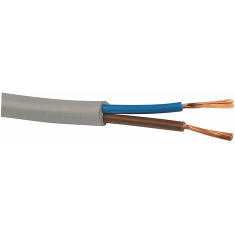 Câble gainé mono 0.75mm² gris (marron et bleu) au mètre - ®
