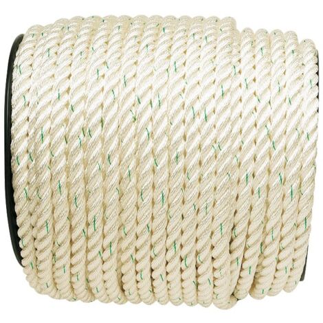 Câble polyamide blanc - Corderies Tournonaises - Longueur 100 m