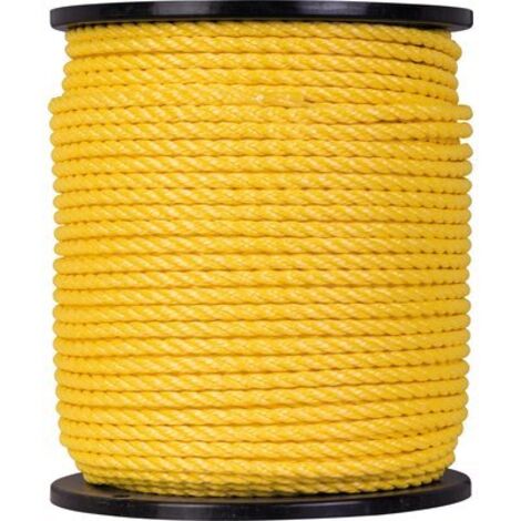 Cordage polypropylène 4 torons 35 m x 16 mm – Résistance 3840 kg – Flottant et imputrescible pour remorquage et bâchage – Outibat