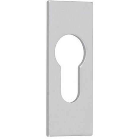 Rosace adhésive rectangulaire argent 67x25mm – Aluminium – Fixation adhésive pour poignées de porte – Installation facile – Argenta (1/6)