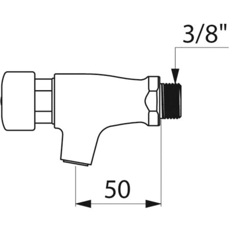 Robinet de lavabo mural - M 3/8' - Tempostop - Delabie