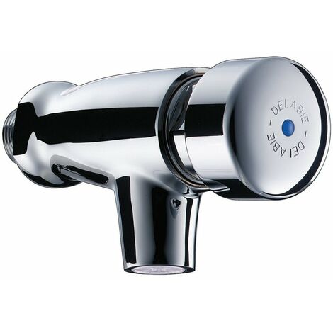 Delabie – Robinet temporisé mural 15x21 – Finition chromée – Débit ajustable 1,5 à 6 l/min – Fermeture automatique – 746000