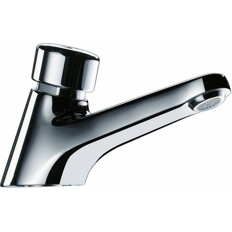 Delabie – Robinet temporisé lavabo chromé – Débit réglable de 1,5 à 6 l/min – Sécurité anti-blocage – Installation facile M1/2''