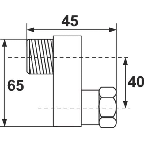 Excentration 40 mm écrou tournant - M 3/4' - F 1/2'