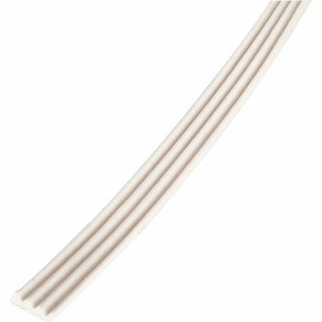 Joint adhésif nervuré blanc 15 m – Caoutchouc cellulaire pour calfeutrage portes et fenêtres – Fixation adhésive armée – Épaisseur 3 mm – Ellen