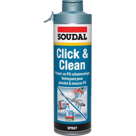Soudal – Nettoyant pistolet mousse PU 500 ml – Aérosol pour nettoyage rapide – Compatible pistolet code 836048 – Utilisation intérieure