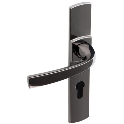 Poignée de porte intérieure - Muze - Vachette - Gris platine - Bec de cane - 195 mm