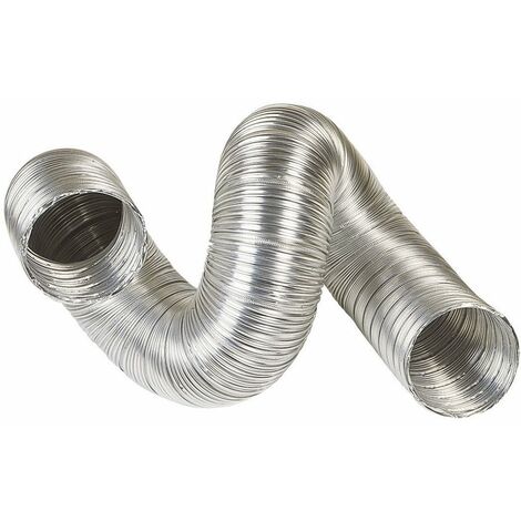Gaine VMC accordéon extensible 450 à 1500 mm – Diamètre 125/131 mm – Aluminium résistant jusqu'à 250°C – Double agrafage durable