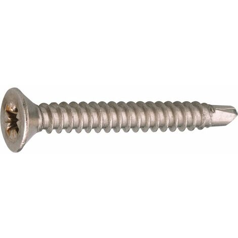 Vis tôle - Viswood - Autoperceuse - Tête fraisée - PZ - Inox A2 - 4,8 x 38 mm - Boîte de 100 (1/2)