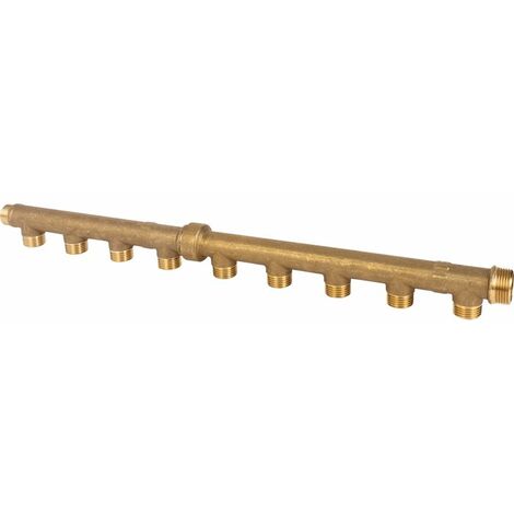 Watts – Collecteur 10 sorties mâles 1/2'' – Entrée M 3/4'' – Entraxe 50 mm – Pour systèmes d'irrigation et plomberie