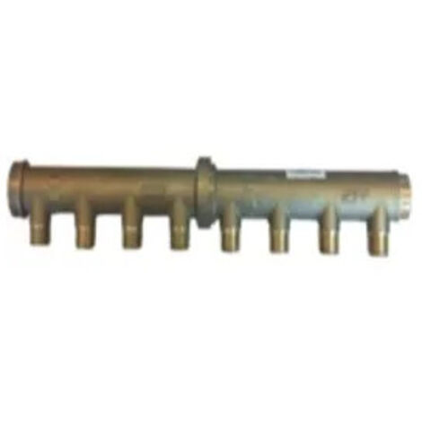 Watts – Collecteur 9 sorties – Entrée M 3/4'' – Sorties mâles 1/2'' – Entraxe 50 mm – Portée plate