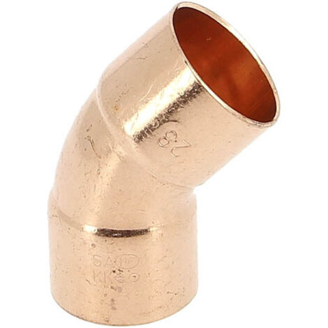 Raccord cuivre coudé 45 degrés à souder - Femelle - Diamètre 28 mm (1/8)