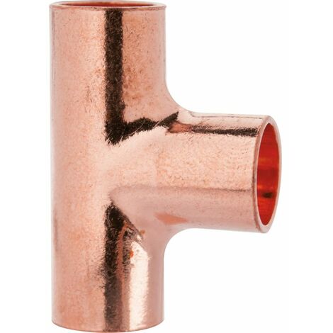 Raccord cuivre en T à souder - Femelle - diamètre 15 mm