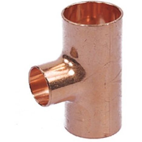 Raccord cuivre en T réduit à souder - Femelle - diamètre 54 - 22 - 54 mm (1/2)