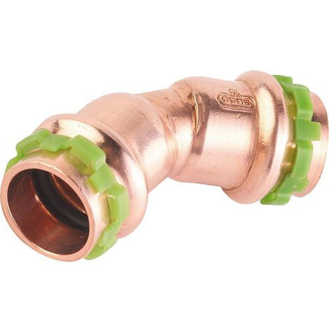 Raccord cuivre coudé 45° à sertir - Femelle - diamètre 35 mm - Aalberts Integrated Piping Systems (1/4)