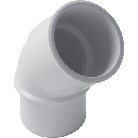Raccord PVC blanc coudé 45 degrés - Diamètre 40 mm - Double emboîture - Nicoll (1/5)