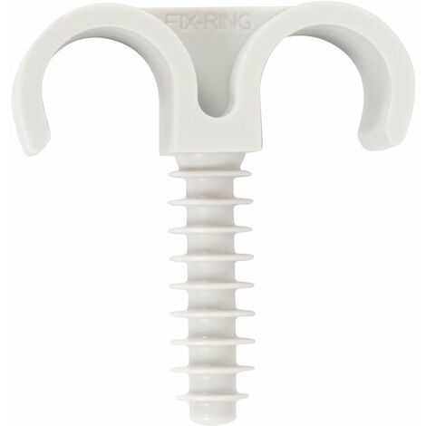 Collier cheville plastique blanc double - Tube diamètre 18 mm - Vendu par 100 - Fix-Ring - ING Fixation