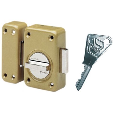 Verrou à bouton bronze - Cylindre 60 mm - Pêne 110 mm - Série V136 - Vachette