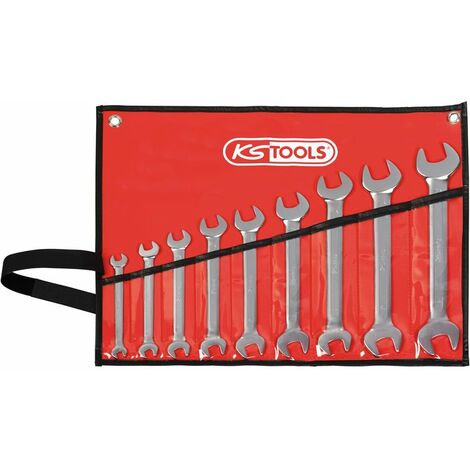Kstools – Jeu de 9 clés à fourches métriques – Tailles 3,2x5,5 à 17x19 mm – Pour travaux mécaniques – Coffret de rangement inclus (1/3)