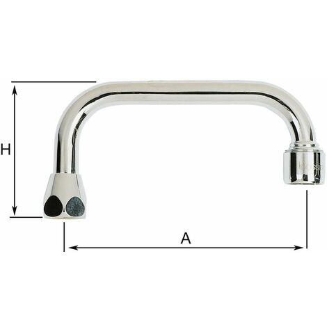 Ecolands – Bec pour robinet à portée plate 200 mm – Écrou F 1/2'' – Laiton chromé – Double joint torique pour étanchéité optimale