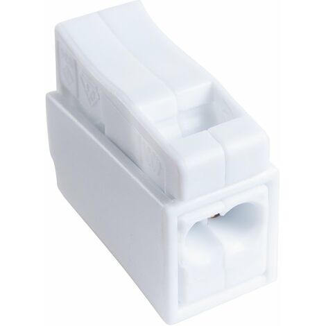Borne de connexion blanche - 2 fils - Fil souple / fil rigide - Vendu par 100 - SIB