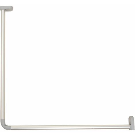Bossini – Kit porte rideau de douche d'angle 80 x 80 cm – Aluminium anodisé 25 mm – Résistant à la corrosion pour salle de bain moderne
