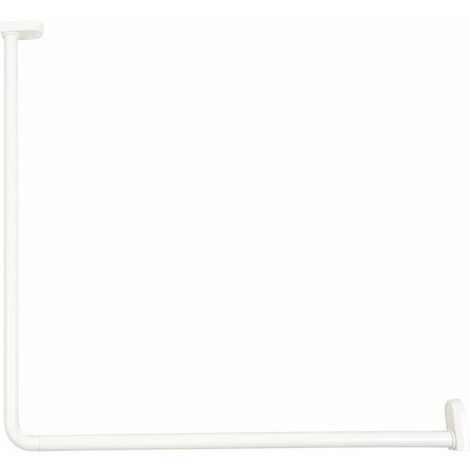 Kit porte rideau de douche d'angle - Bossini - 80 x 80 cm - diamètre 25 mm - Blanc