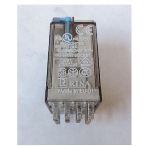 Relais industriel 4RT 7A 24V DC bouton test et indicateur mécanique FINDER 553490240040