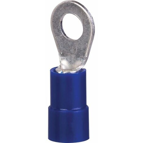 Cosses PVC bleu à anneau pré-isolée à sertir - diamètre tête 8 x 4,2 mm - Section 1,5 - 2,5 mm² - Vendu par 100 - Klauke