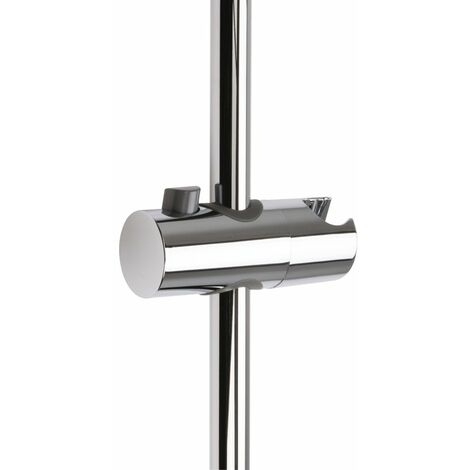 Somatherm – Curseur barre de douche chromé 25 mm – Poussoir ergonomique – Conçu en ABS pour barres de 25 mm – Finition esthétique et durable